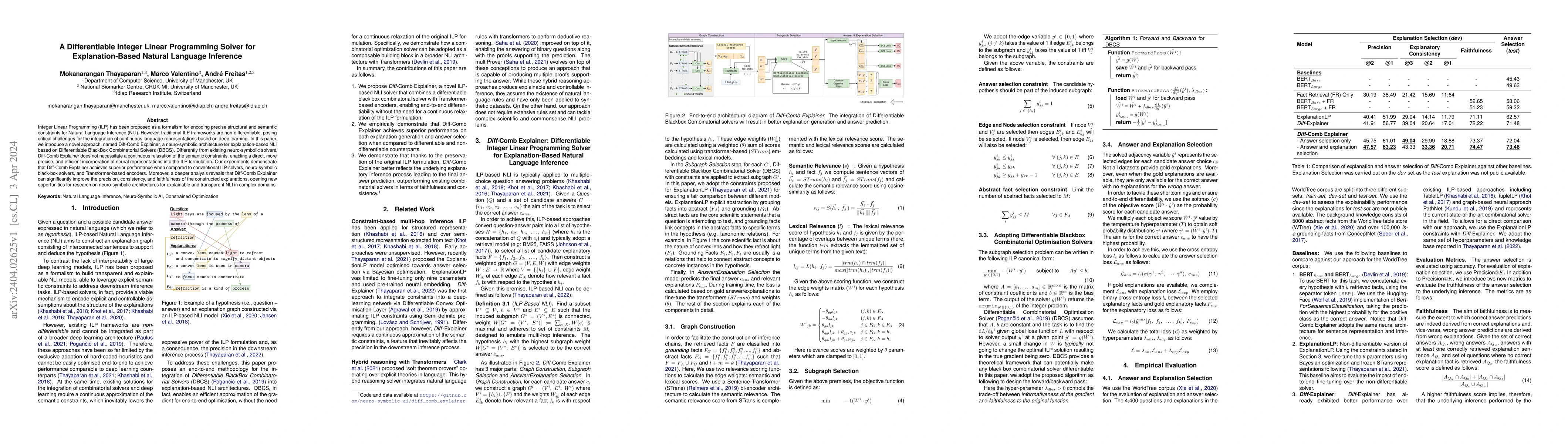 Thumbnail for A Differentiable Integer Linear Programming Solver for Explanation-Based
  Natural Language Inference