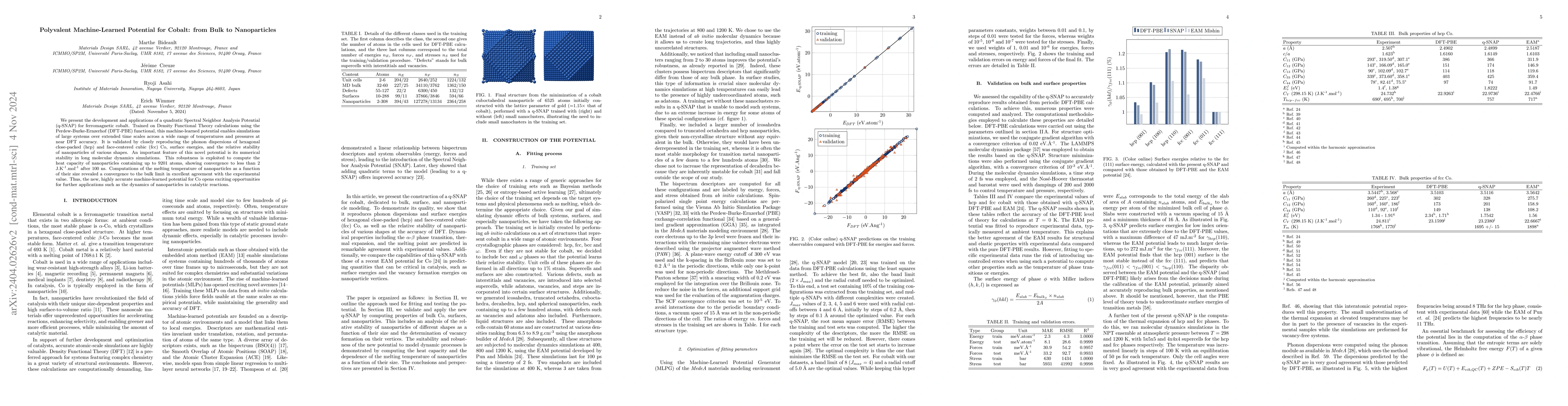 Thumbnail for Polyvalent Machine-Learned Potential for Cobalt: from Bulk to
  Nanoparticles