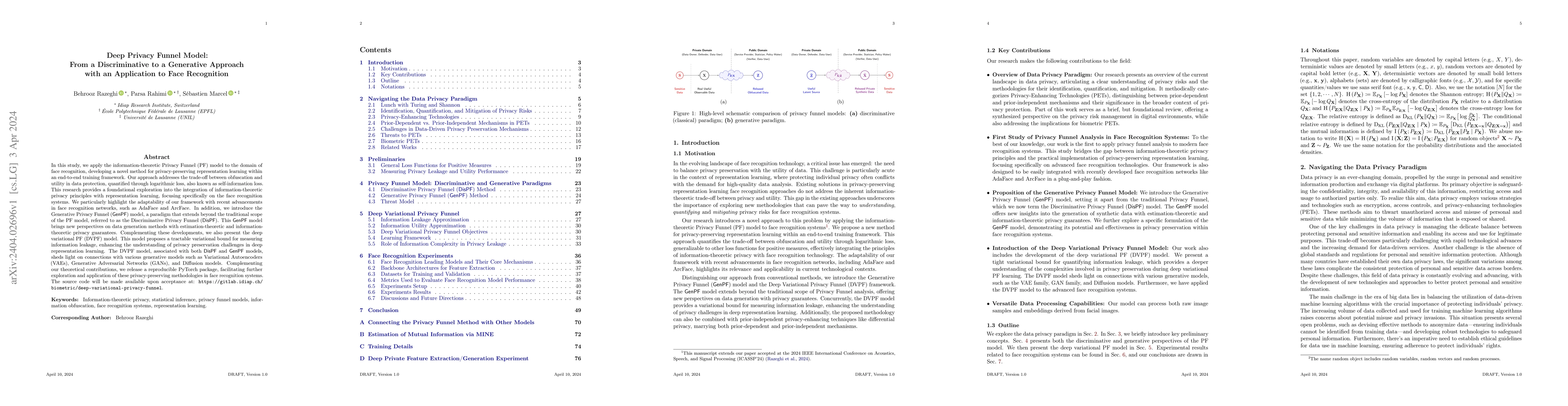 Thumbnail for Deep Privacy Funnel Model: From a Discriminative to a Generative
  Approach with an Application to Face Recognition