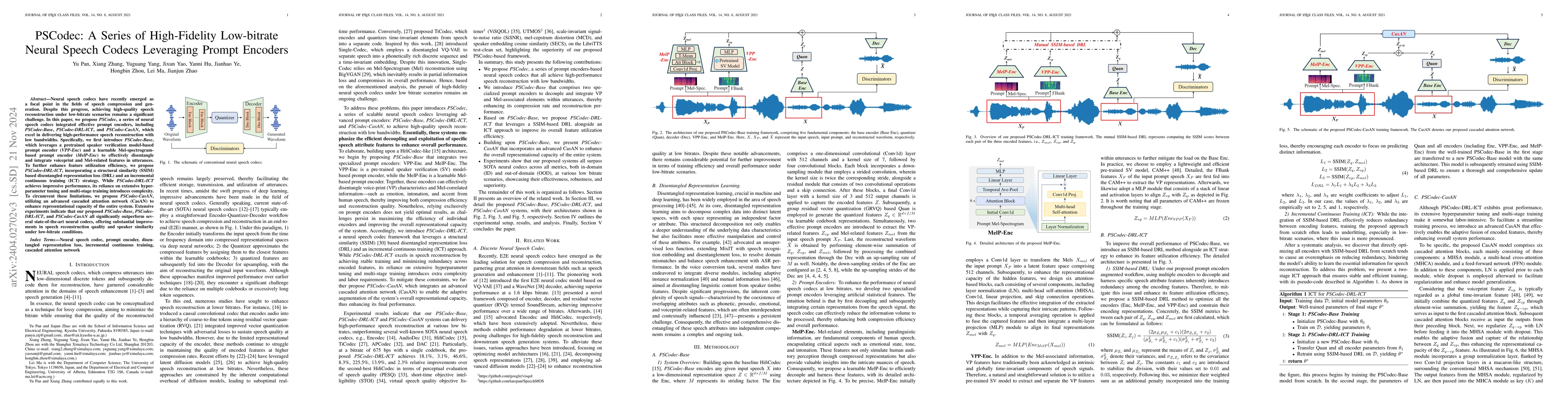 Thumbnail for PromptCodec: High-Fidelity Neural Speech Codec using Disentangled
  Representation Learning based Adaptive Feature-aware Prompt Encoders