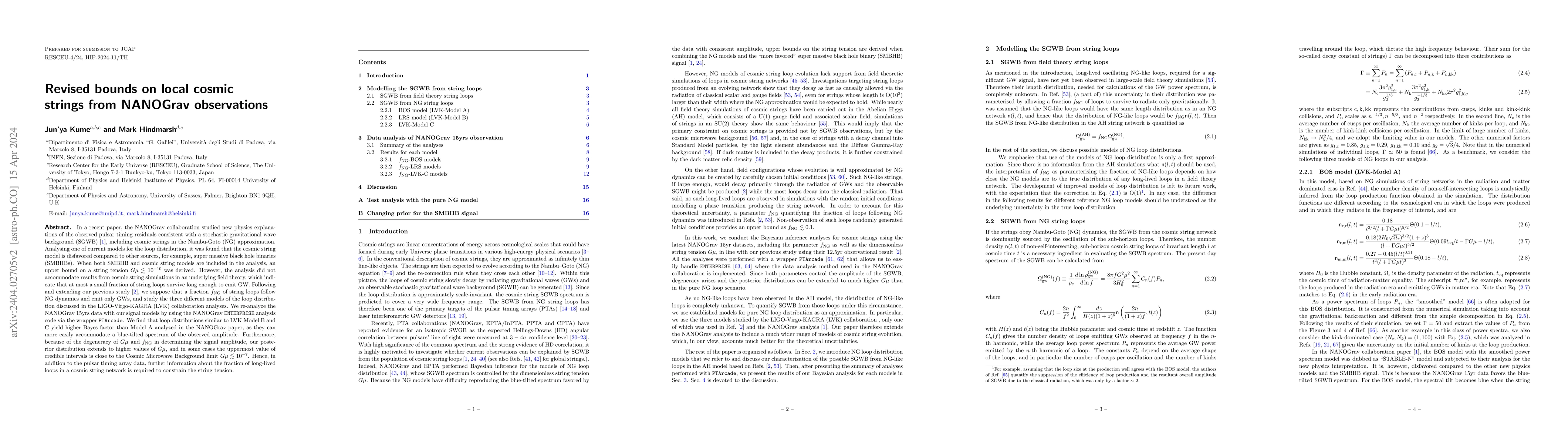 Thumbnail for Revised bounds on local cosmic strings from NANOGrav observations