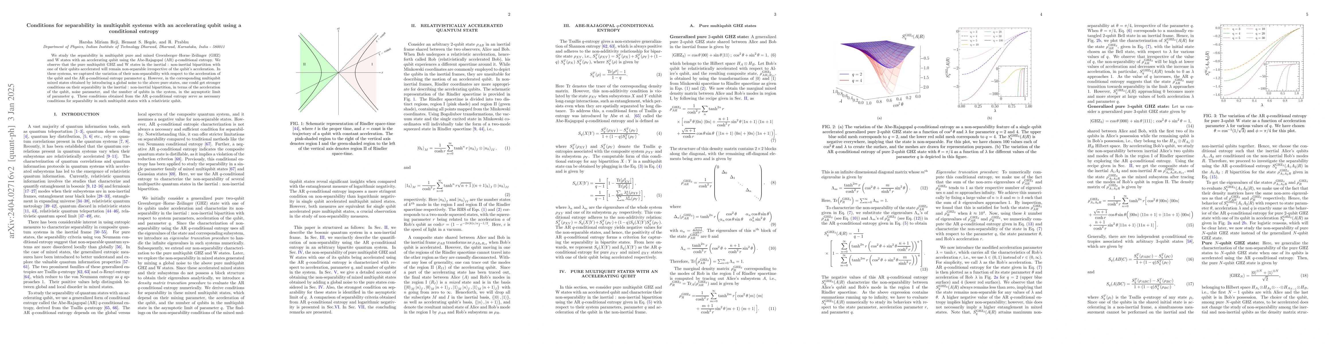 Thumbnail for Conditions on separability in multiqubit systems with an accelerating
  qubit using a conditional entropy