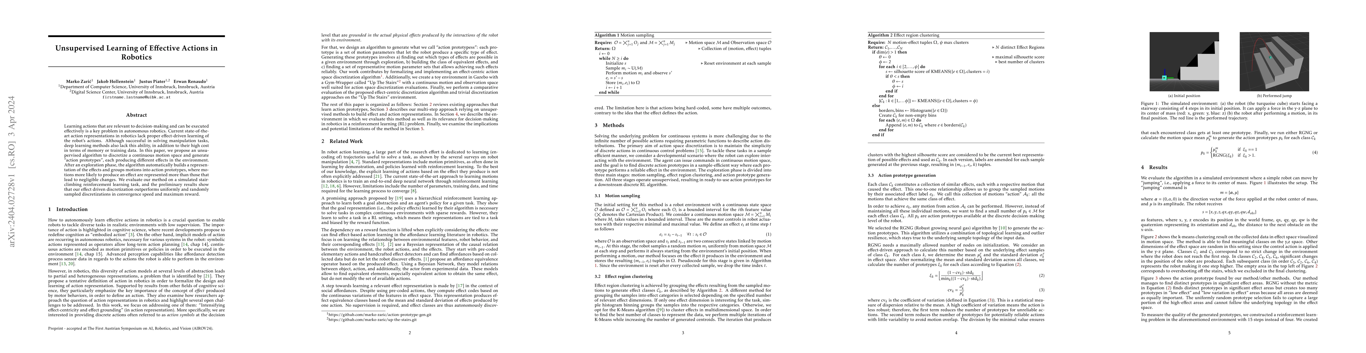Thumbnail for Unsupervised Learning of Effective Actions in Robotics