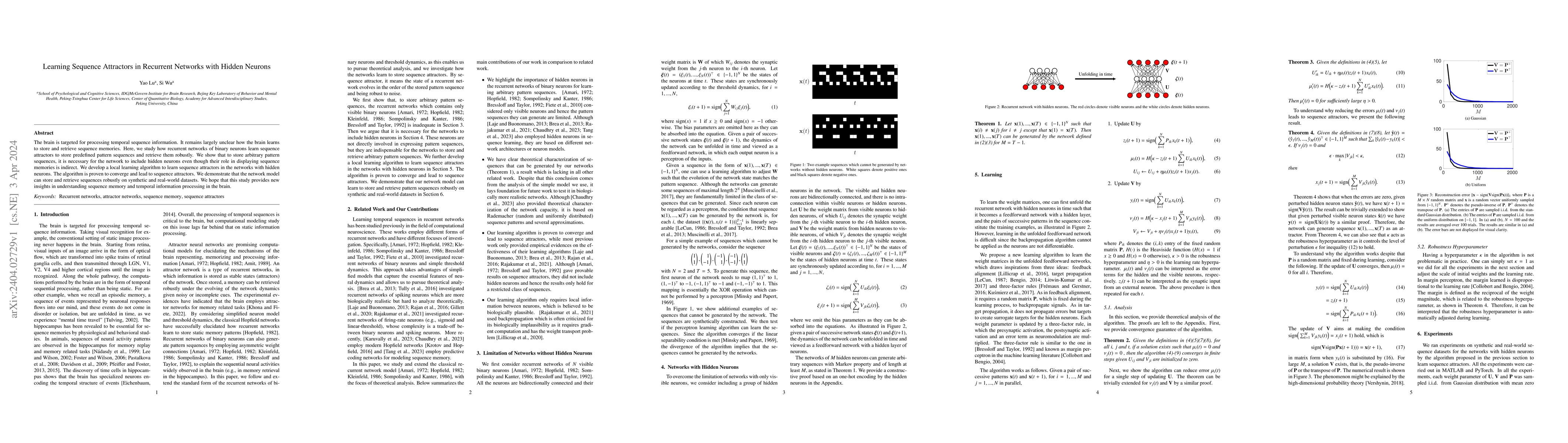 Thumbnail for Learning Sequence Attractors in Recurrent Networks with Hidden Neurons