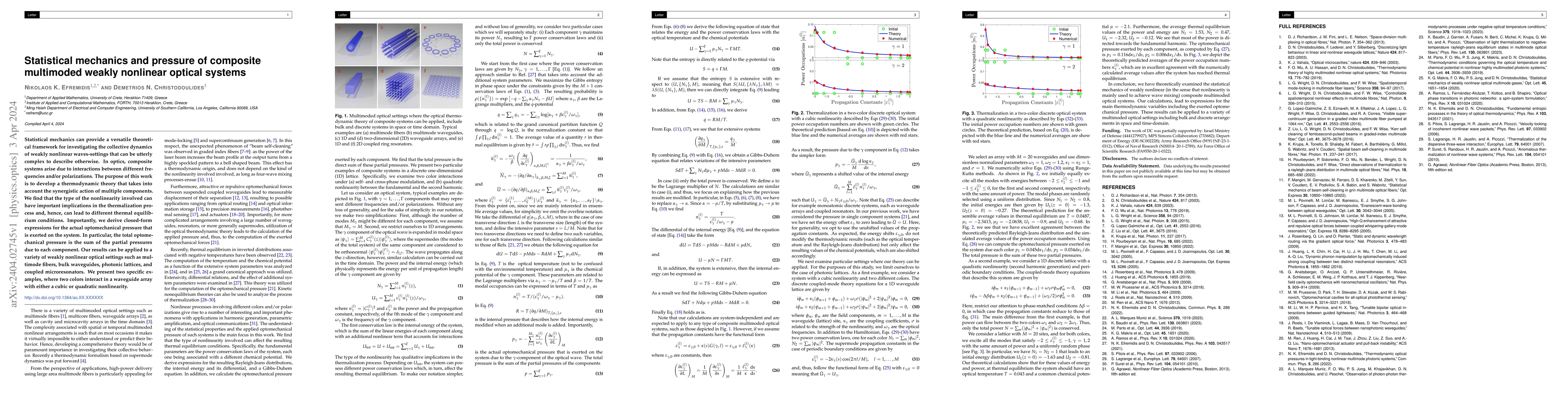 Thumbnail for Statistical mechanics and pressure of composite multimoded weakly
  nonlinear optical systems