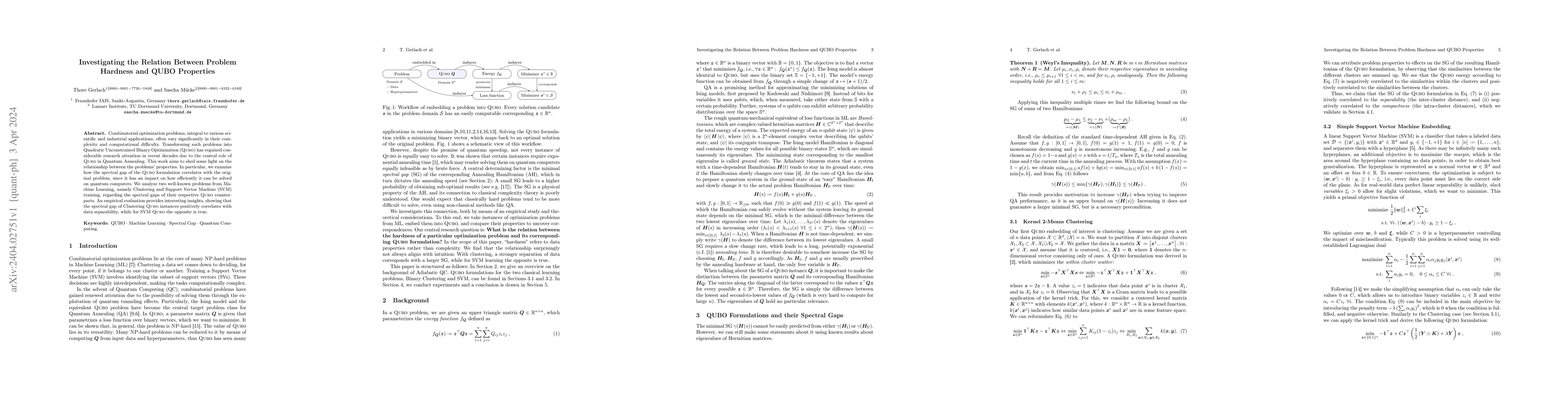 Thumbnail for Investigating the Relation Between Problem Hardness and QUBO Properties