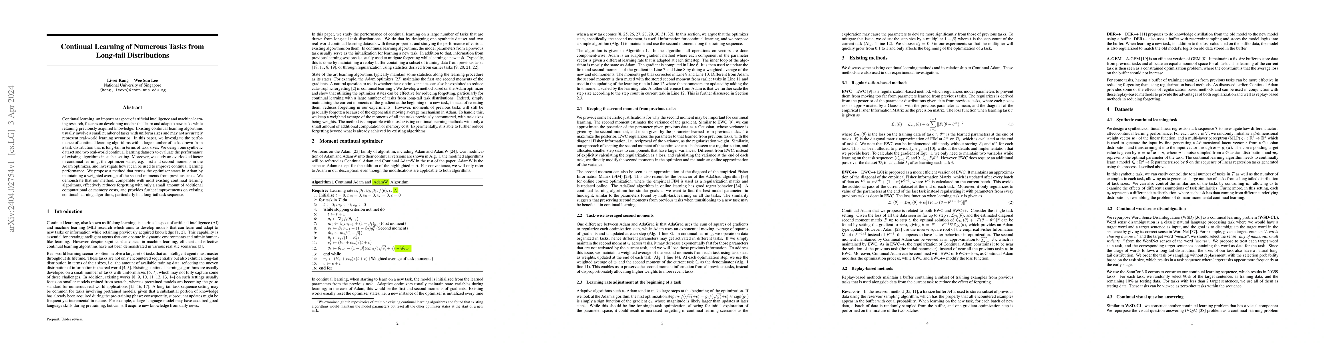 Thumbnail for Continual Learning of Numerous Tasks from Long-tail Distributions