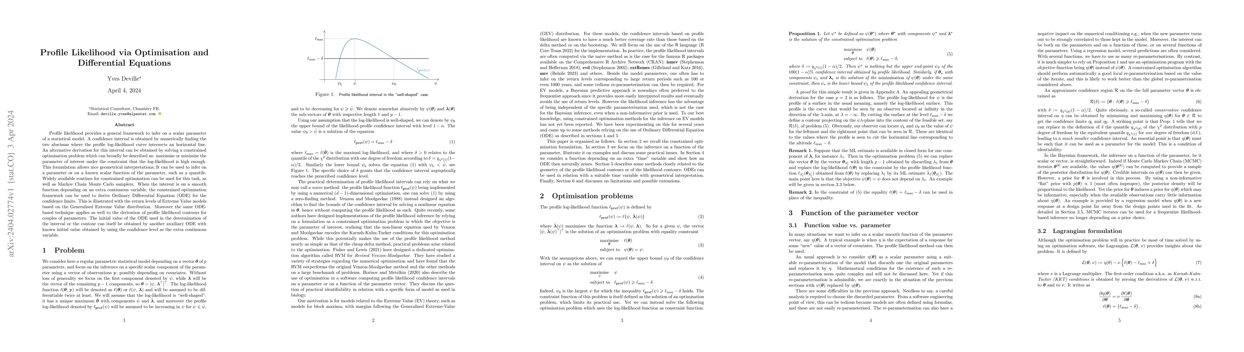 Thumbnail for Profile Likelihood via Optimisation and Differential Equations