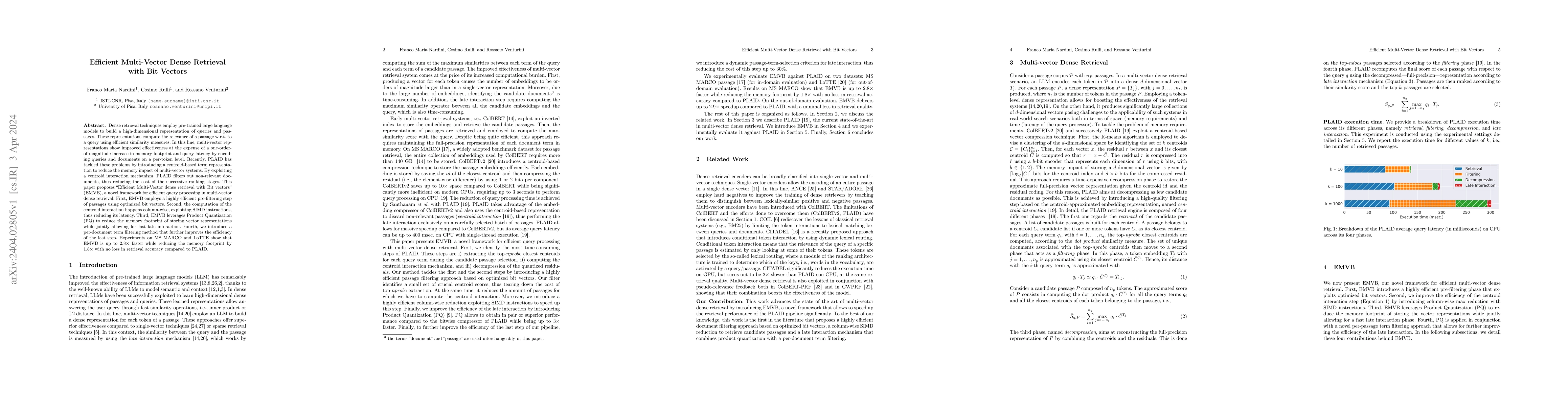 Thumbnail for Efficient Multi-Vector Dense Retrieval Using Bit Vectors