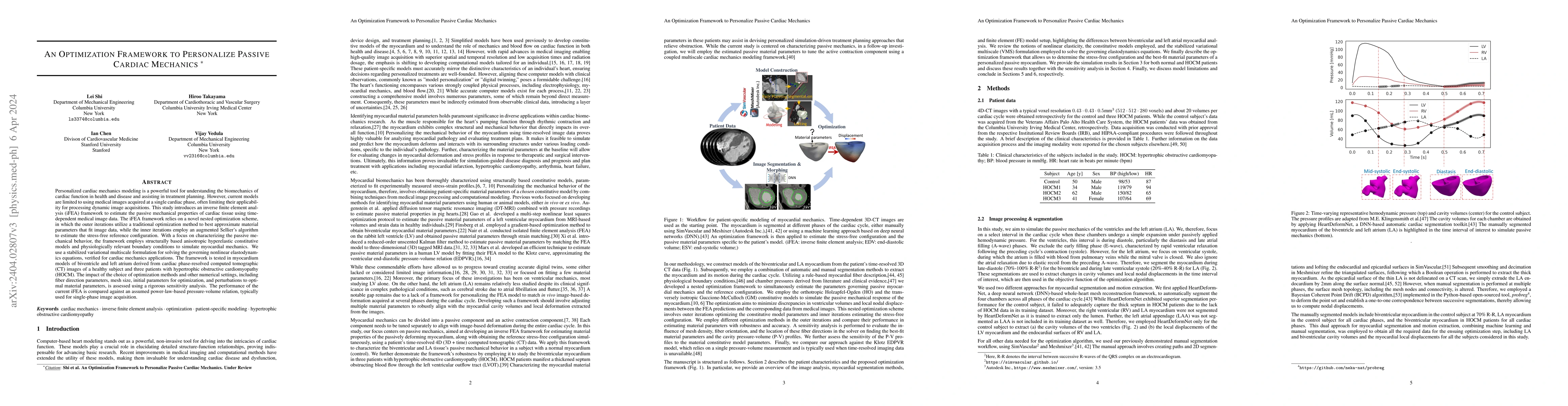 Thumbnail for An Optimization Framework to Personalize Passive Cardiac Mechanics