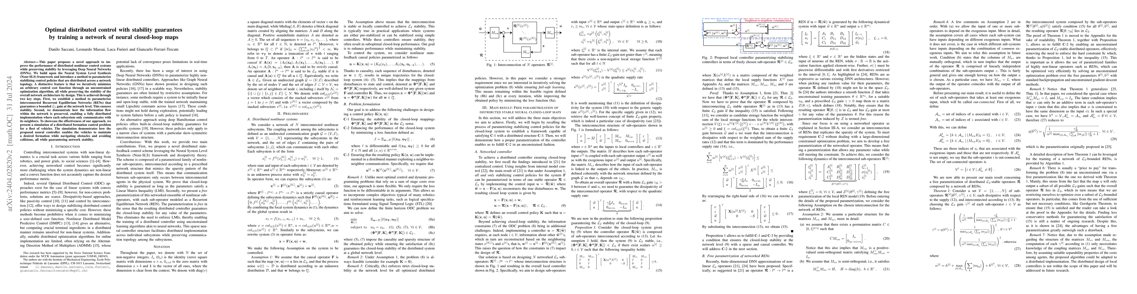 Thumbnail for Optimal distributed control with stability guarantees by training a
  network of neural closed-loop maps