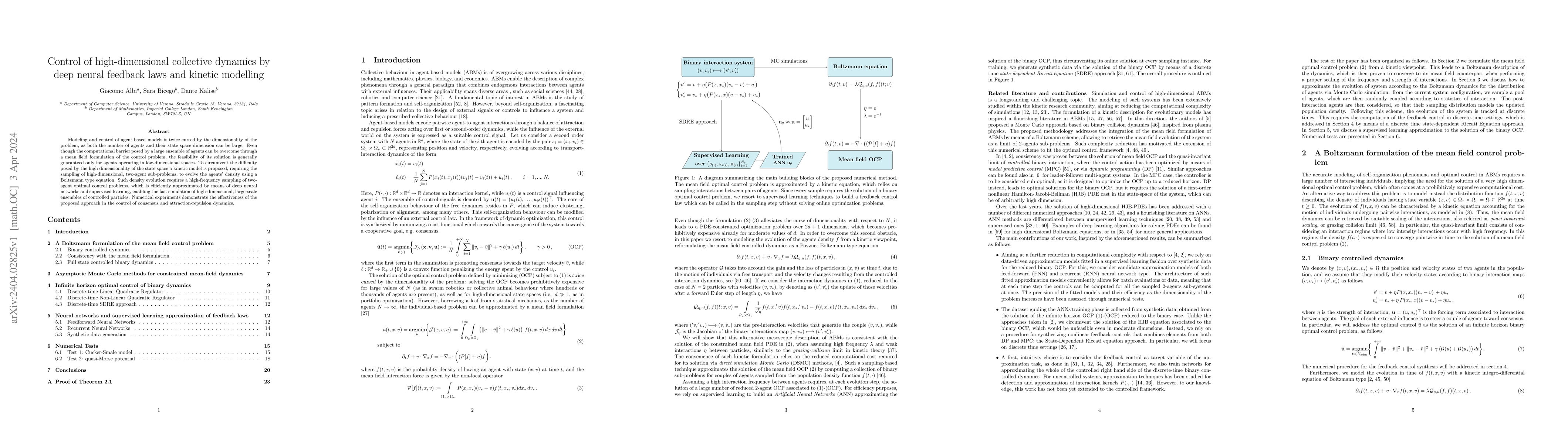 Thumbnail for Control of high-dimensional collective dynamics by deep neural feedback
  laws and kinetic modelling