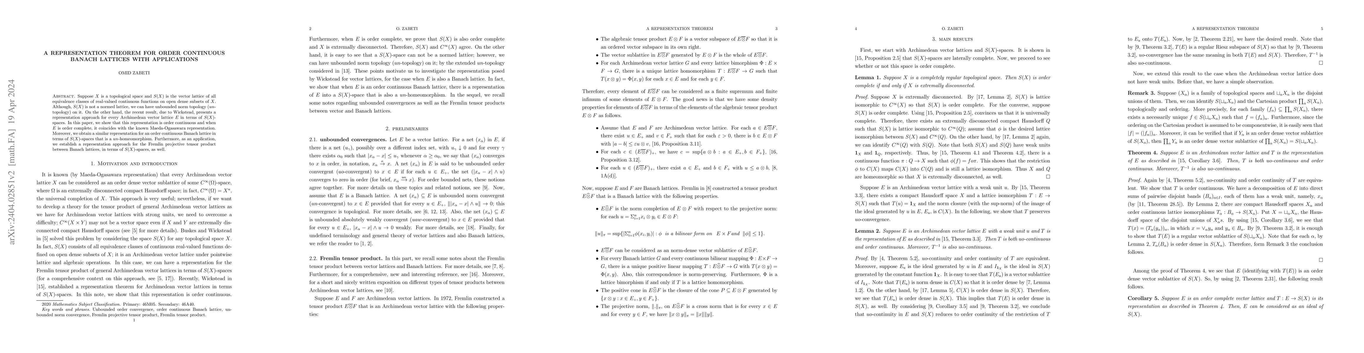 Thumbnail for A representation theorem for order continuous Banach lattices with
  applications