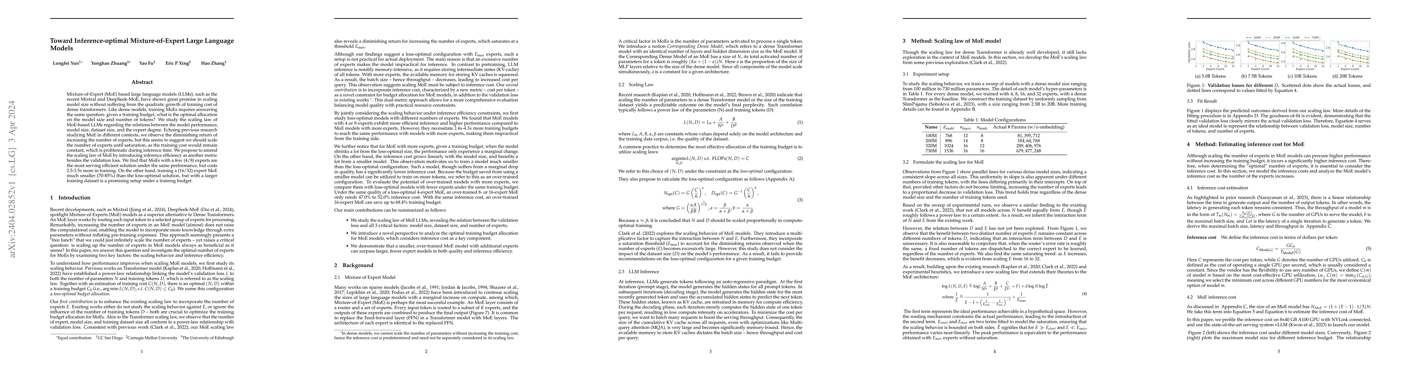 Thumbnail for Toward Inference-optimal Mixture-of-Expert Large Language Models