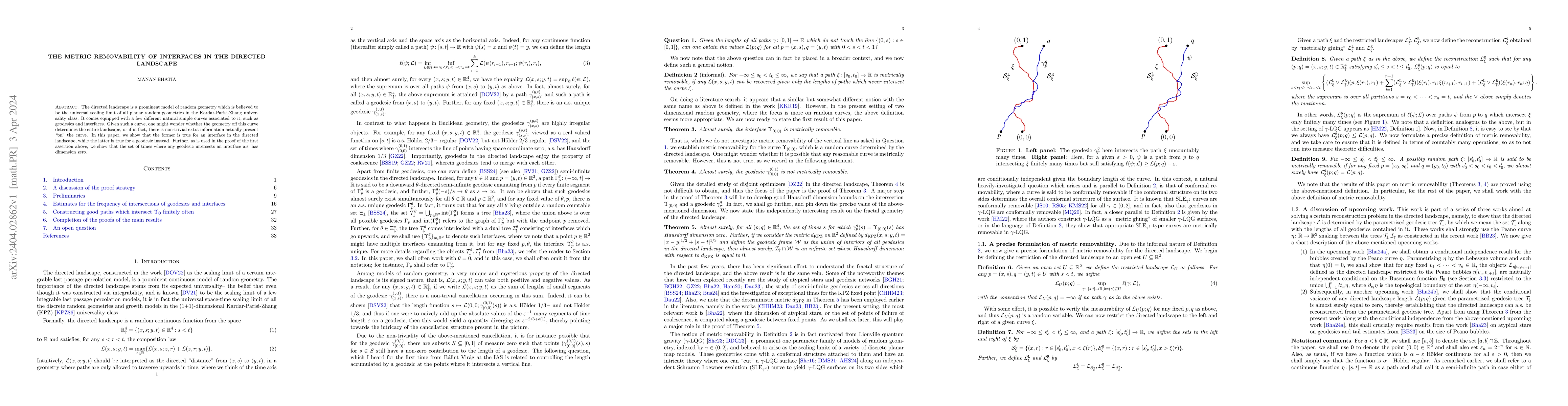 Thumbnail for The metric removability of interfaces in the directed landscape