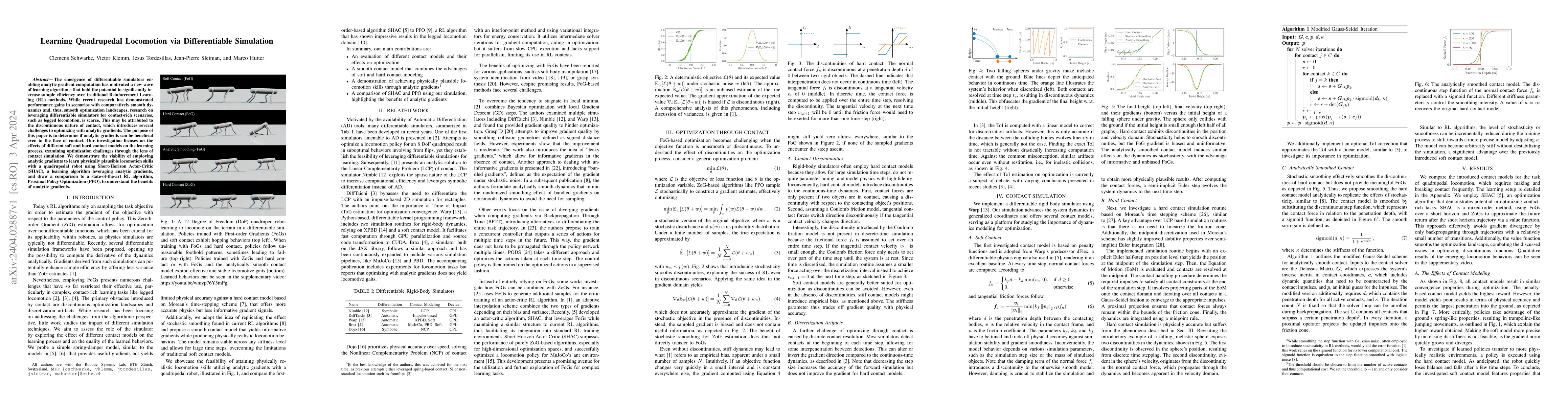 Thumbnail for Learning Quadrupedal Locomotion via Differentiable Simulation