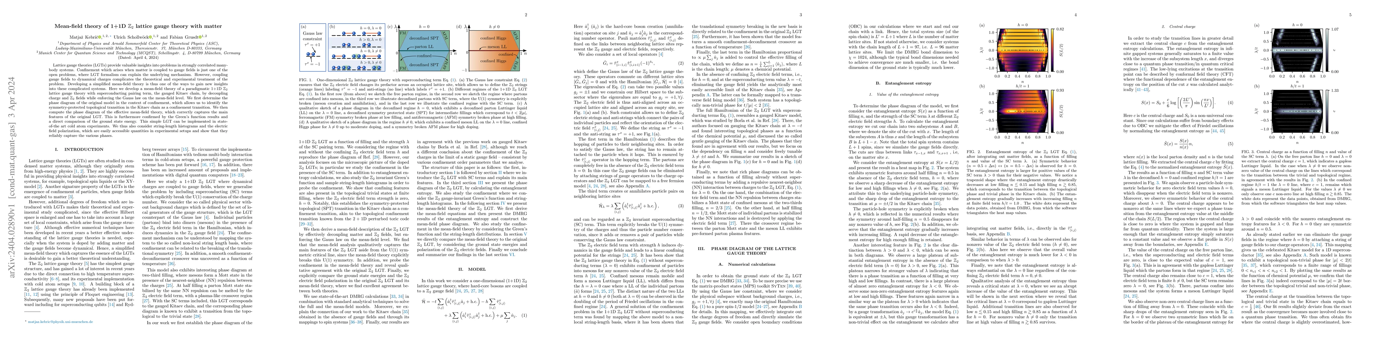 Thumbnail for Mean-field theory of 1+1D $\mathbb{Z}_2$ lattice gauge theory with
  matter