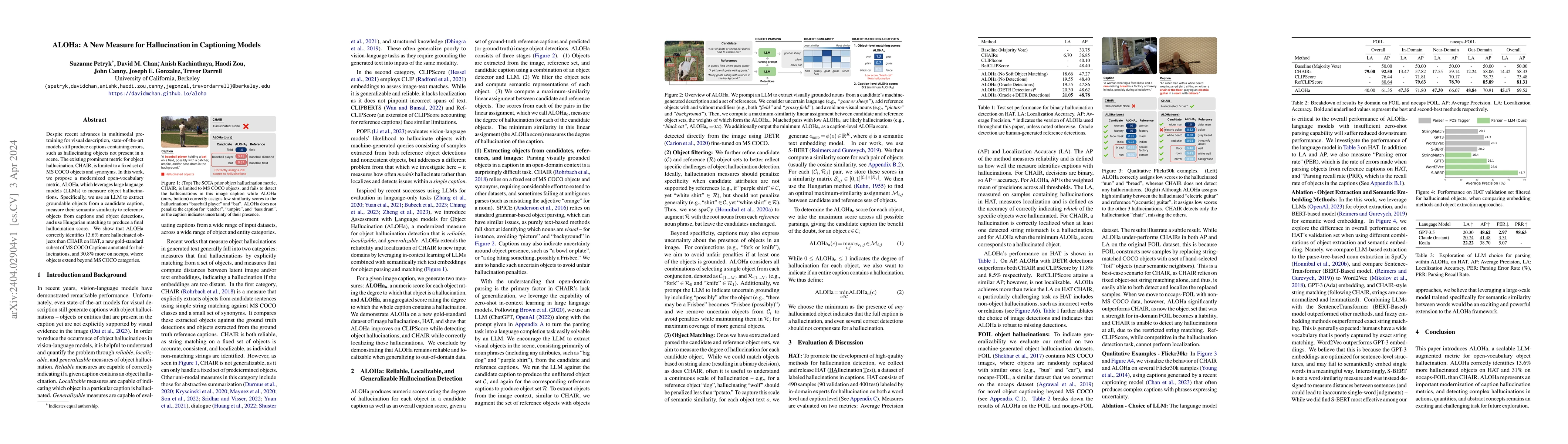 Thumbnail for ALOHa: A New Measure for Hallucination in Captioning Models
