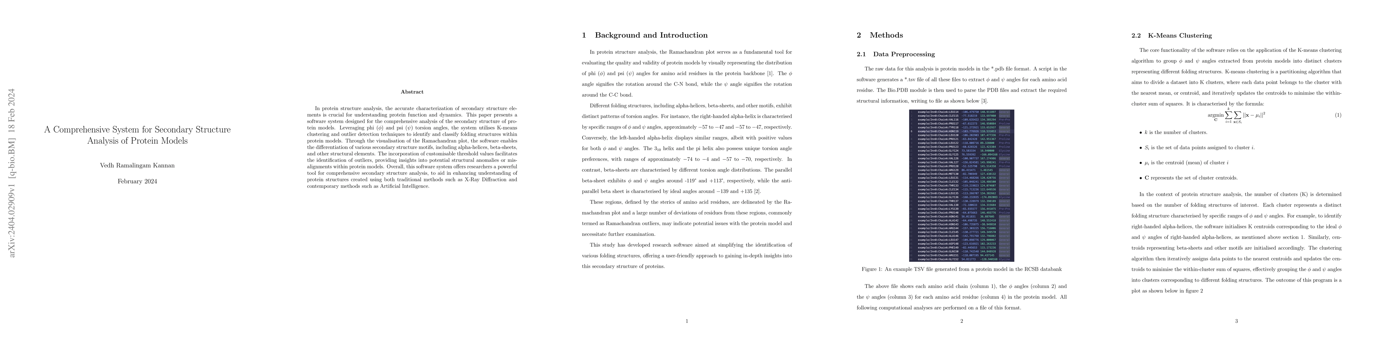 Thumbnail for A Comprehensive System for Secondary Structure Analysis of Protein
  Models