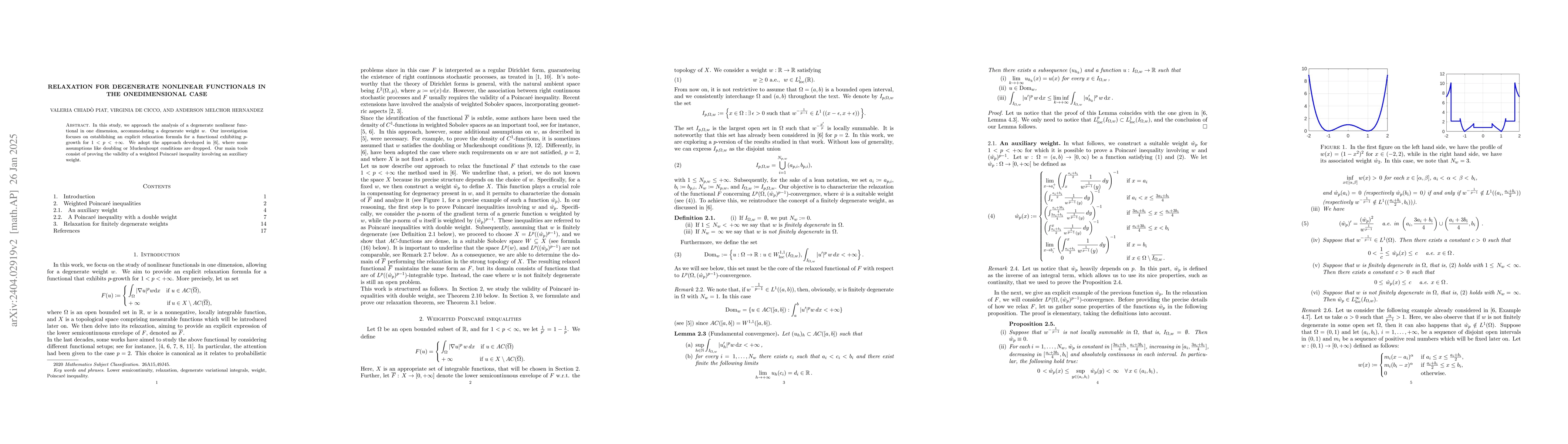 Thumbnail for Relaxation for degenerate nonlinear functionals in the onedimensional
  case
