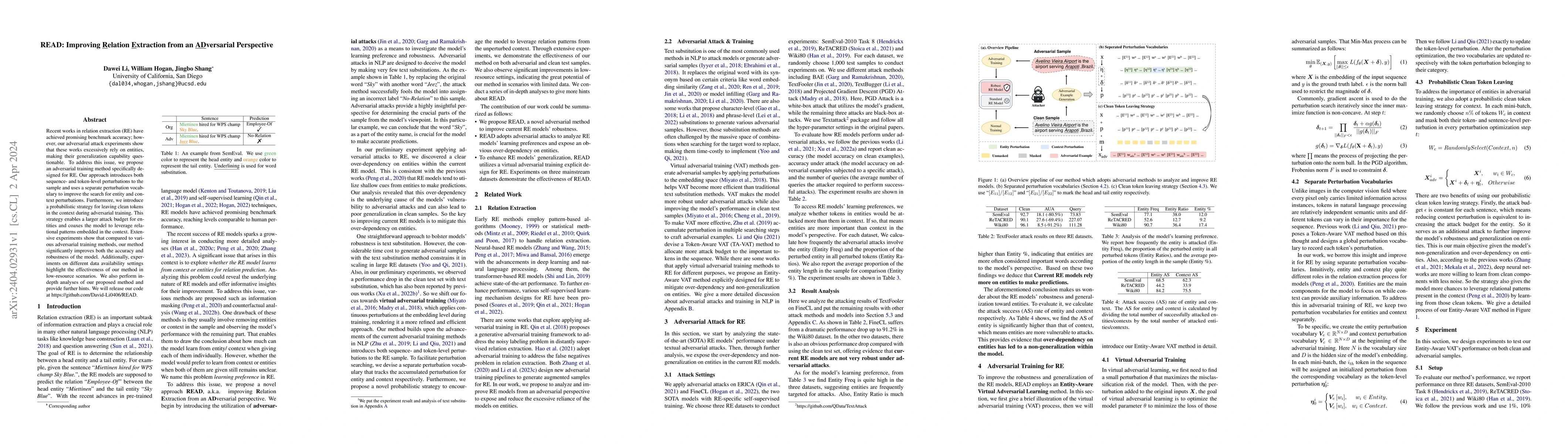 Thumbnail for READ: Improving Relation Extraction from an ADversarial Perspective