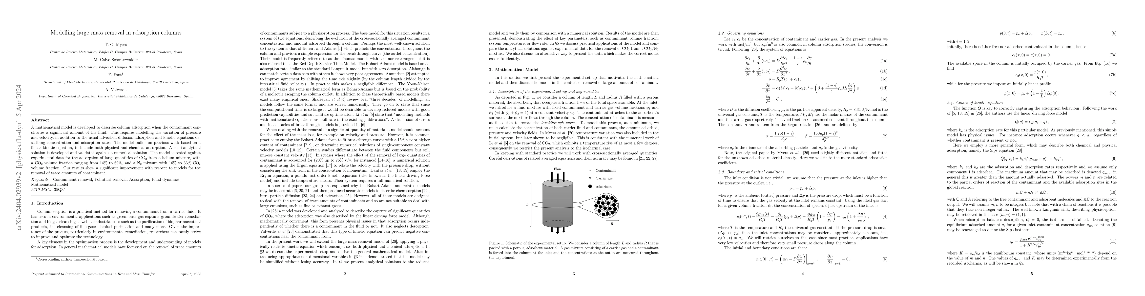 Thumbnail for Modelling large mass removal in adsorption columns