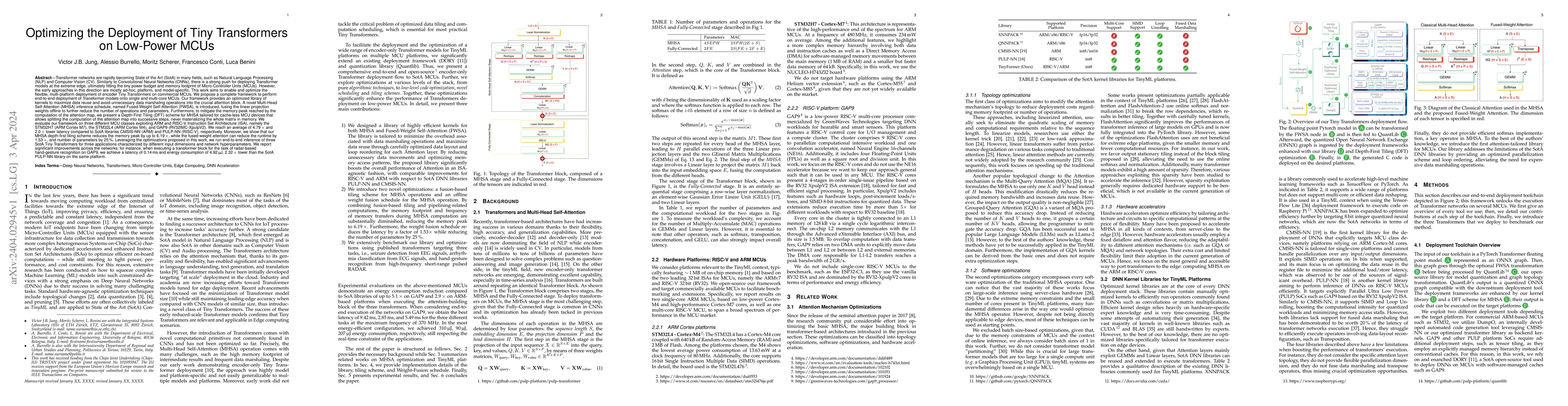 Thumbnail for Optimizing the Deployment of Tiny Transformers on Low-Power MCUs