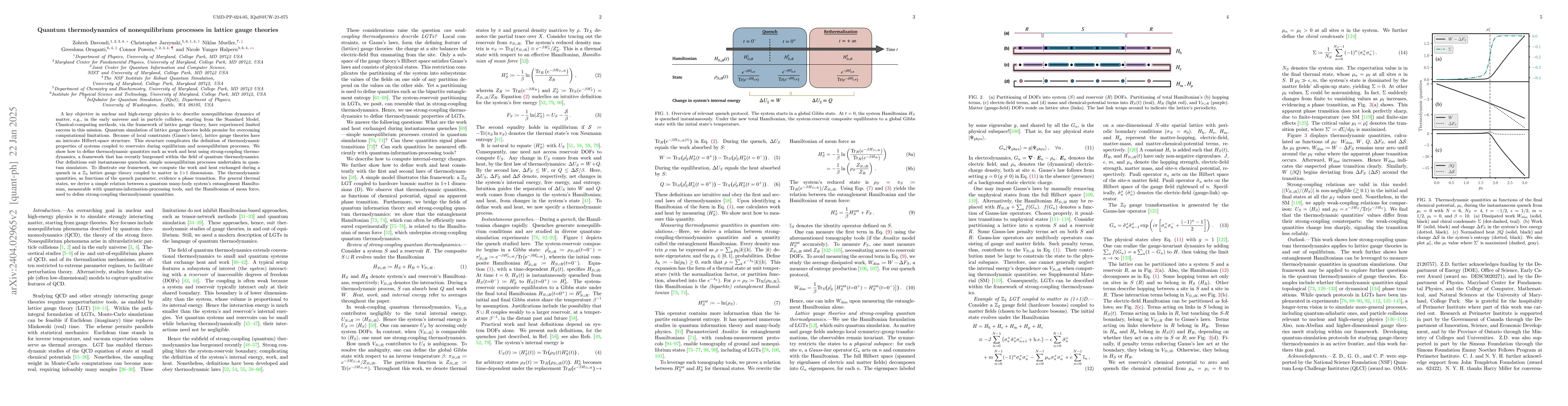 Thumbnail for Quantum thermodynamics of nonequilibrium processes in lattice gauge
  theories