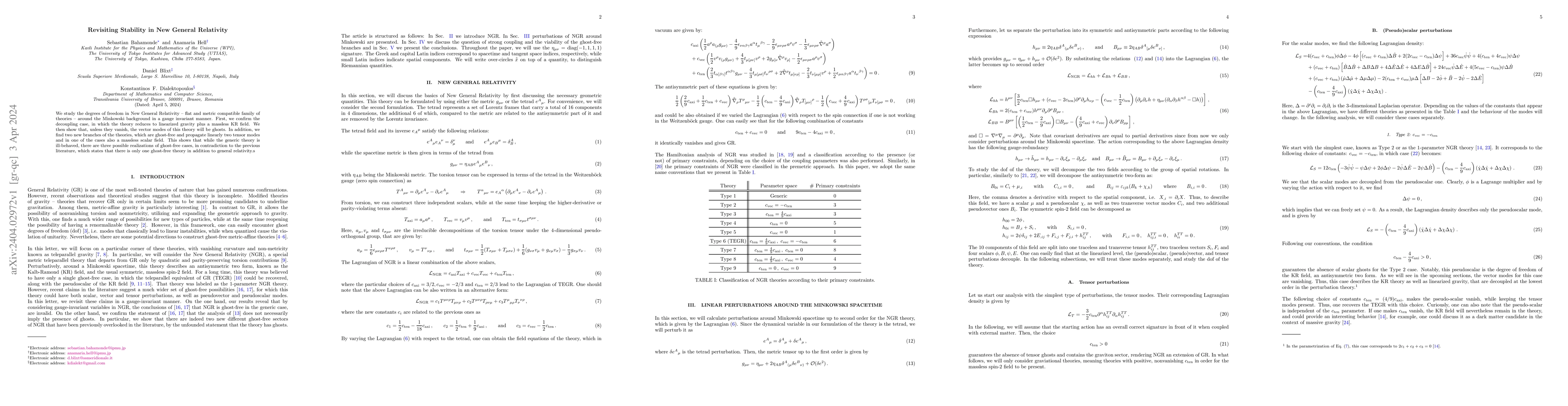 Thumbnail for Revisiting Stability in New General Relativity