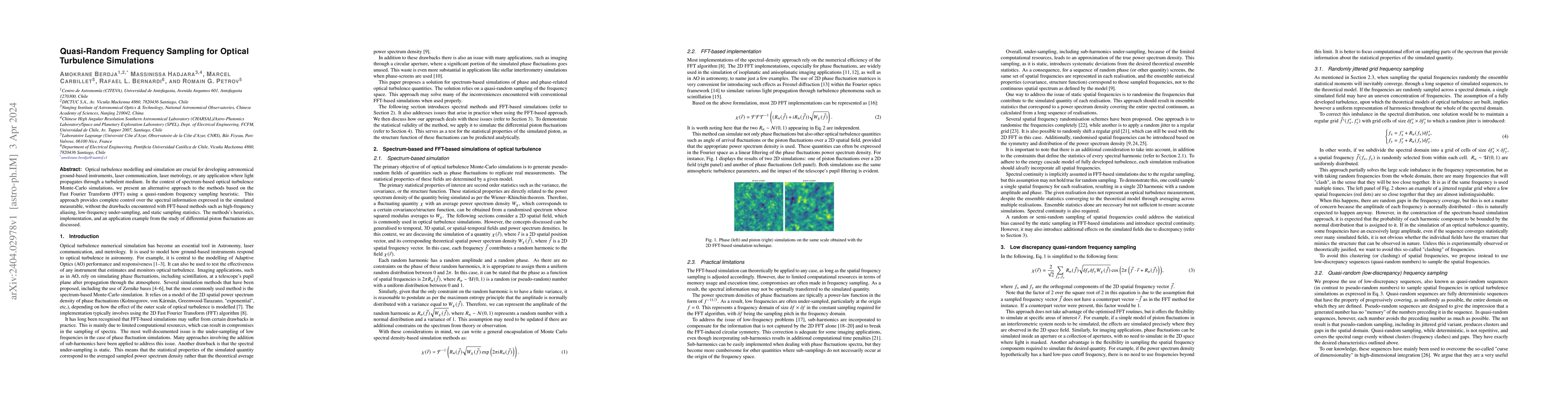Thumbnail for Quasi-Random Frequency Sampling for Optical Turbulence Simulations