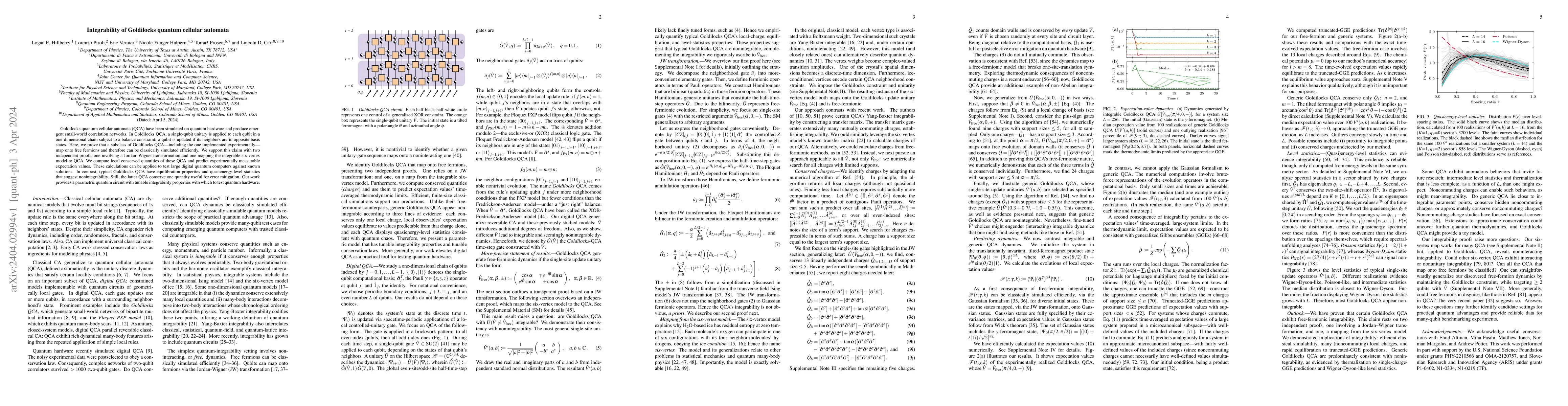 Thumbnail for Integrability of Goldilocks quantum cellular automata