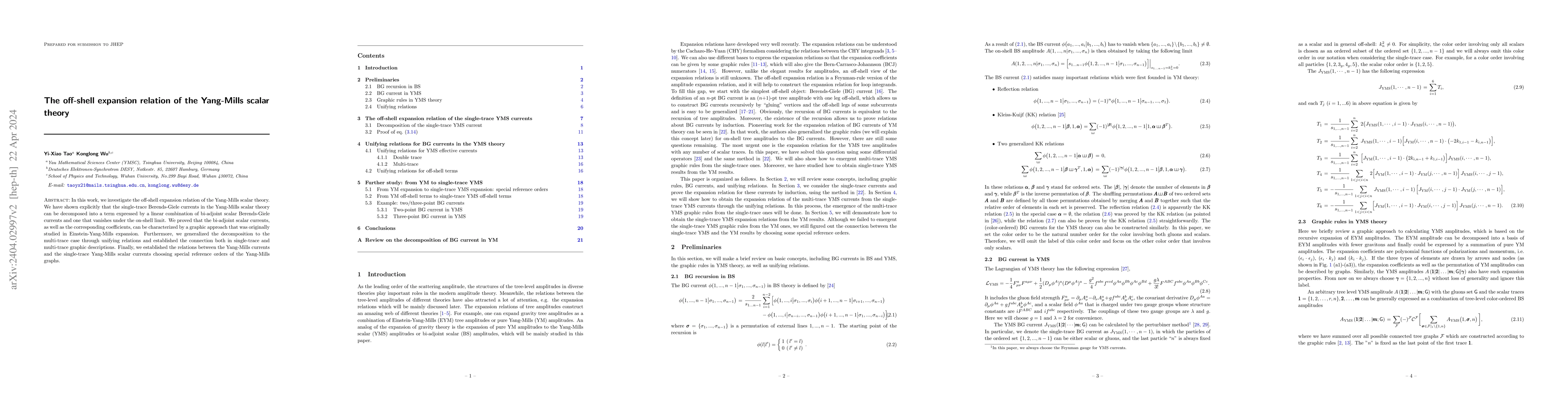 Thumbnail for The off-shell expansion relation of the Yang-Mills scalar theory