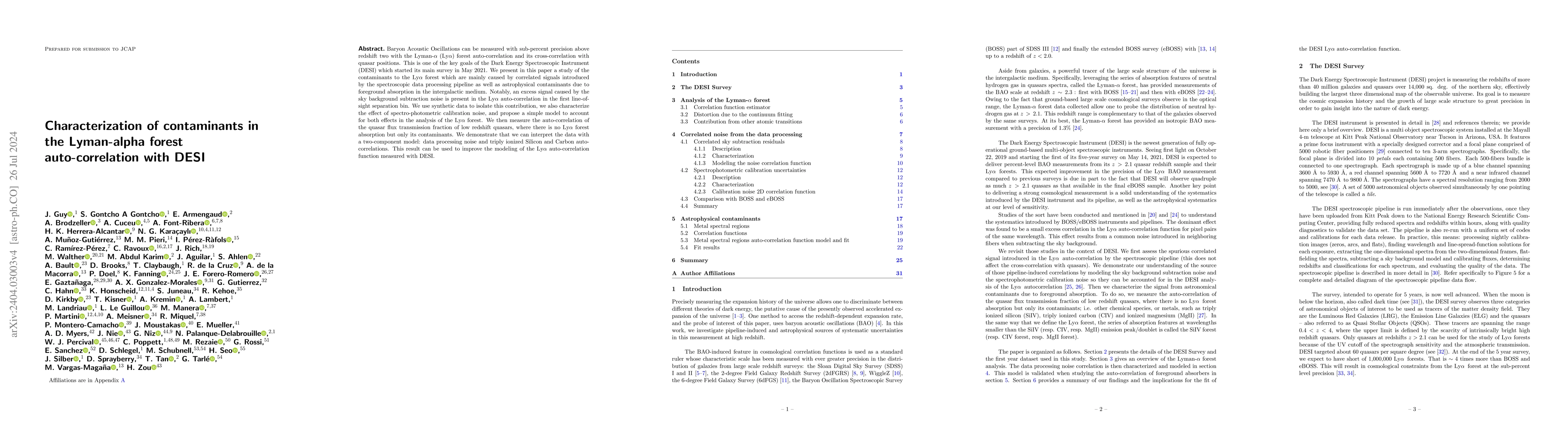 Thumbnail for Characterization of contaminants in the Lyman-alpha forest
  auto-correlation with DESI