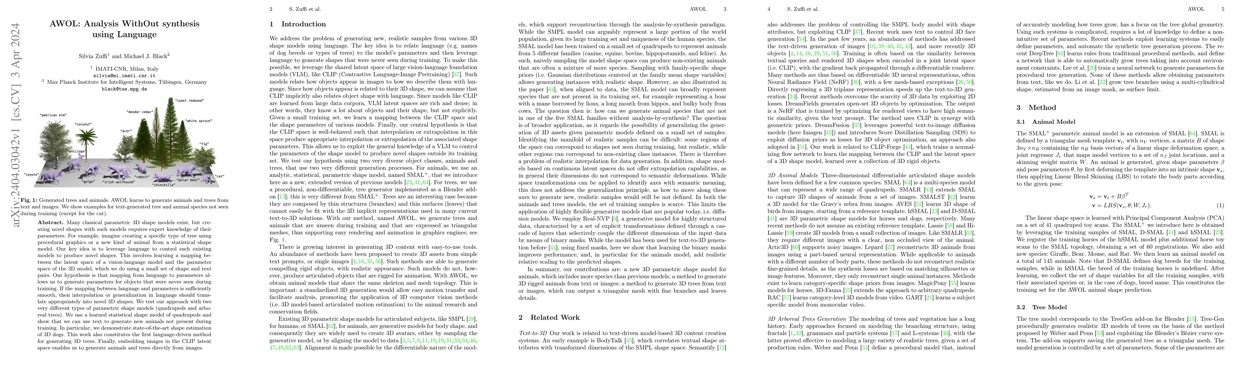 Thumbnail for AWOL: Analysis WithOut synthesis using Language
