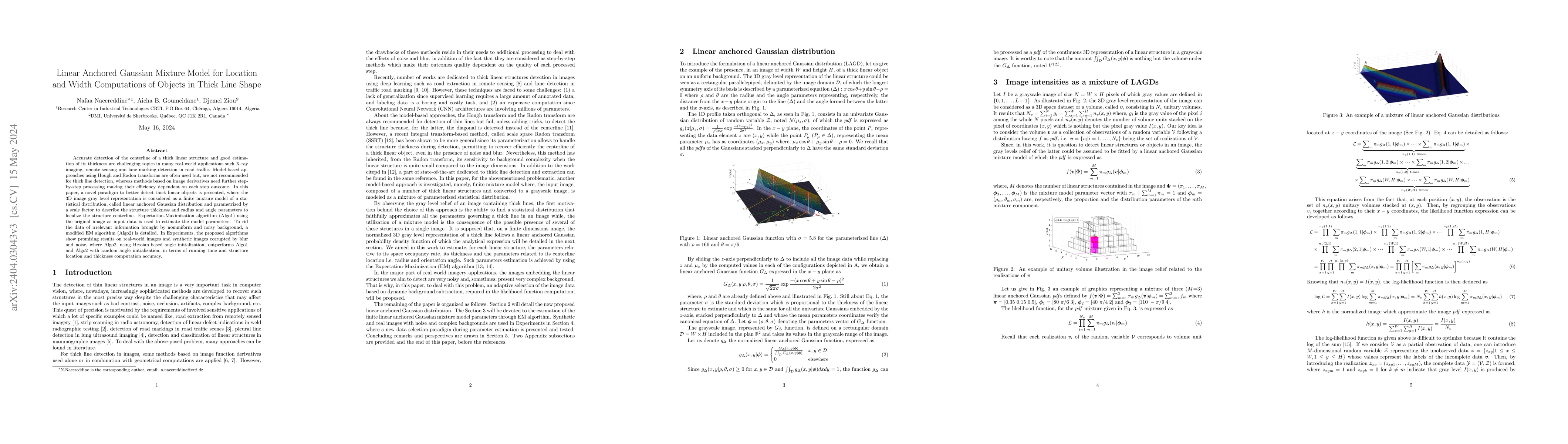 Thumbnail for Linear Anchored Gaussian Mixture Model for Location and Width
  Computations of Objects in Thick Line Shape