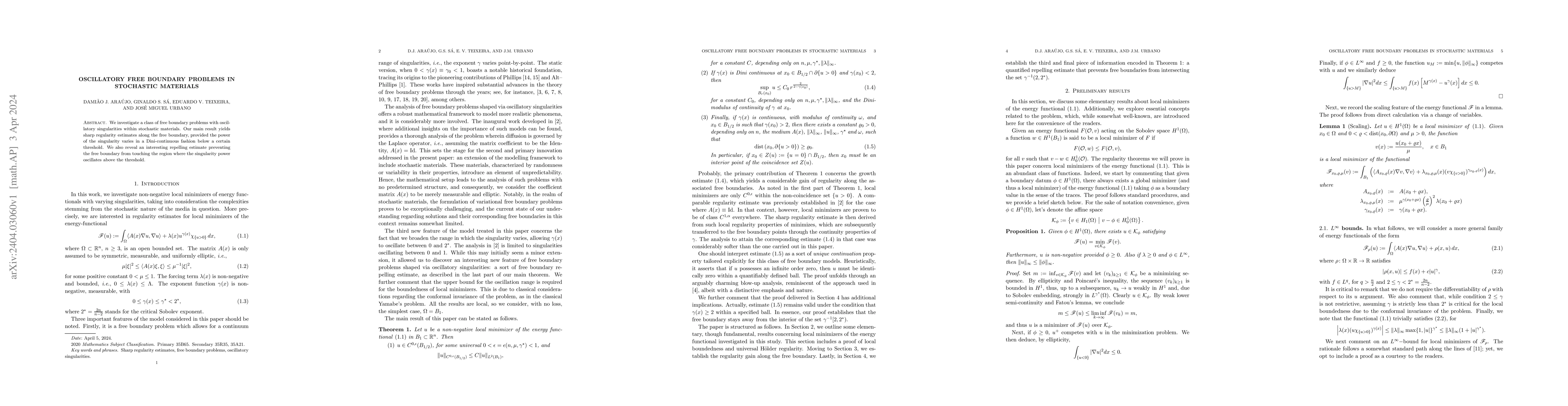 Thumbnail for Oscillatory free boundary problems in stochastic materials