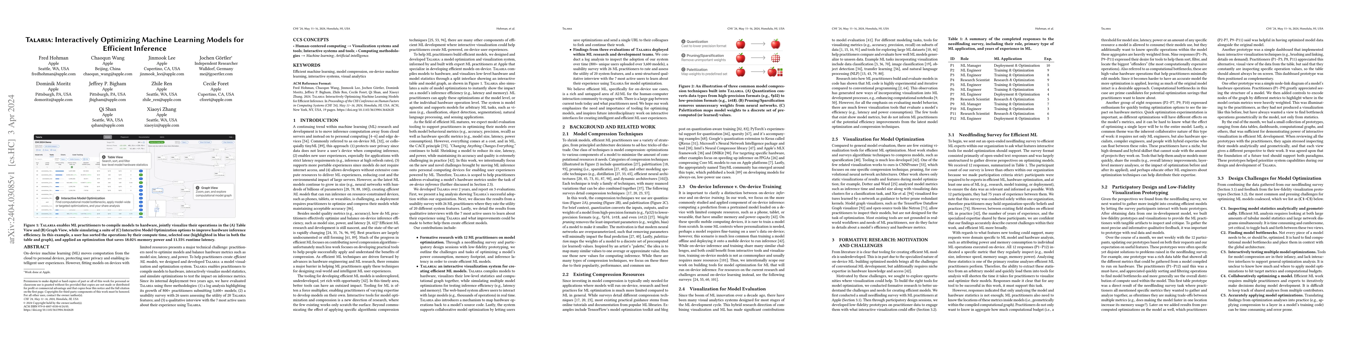 Thumbnail for Talaria: Interactively Optimizing Machine Learning Models for Efficient
  Inference