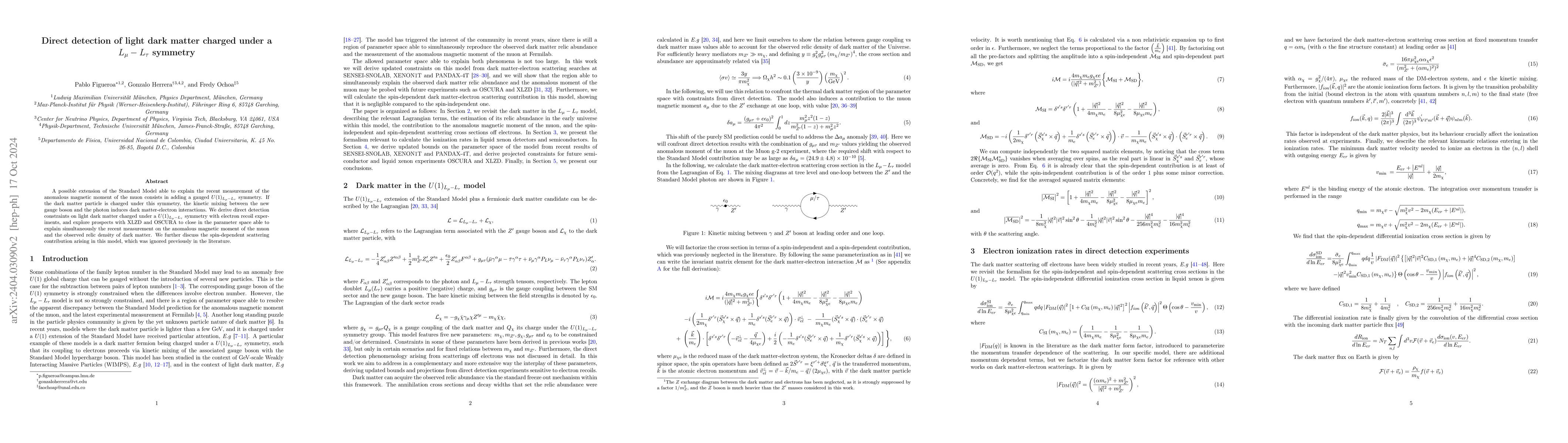 Thumbnail for Direct detection of light dark matter charged under a $L_{\mu} -
  L_{\tau}$ symmetry