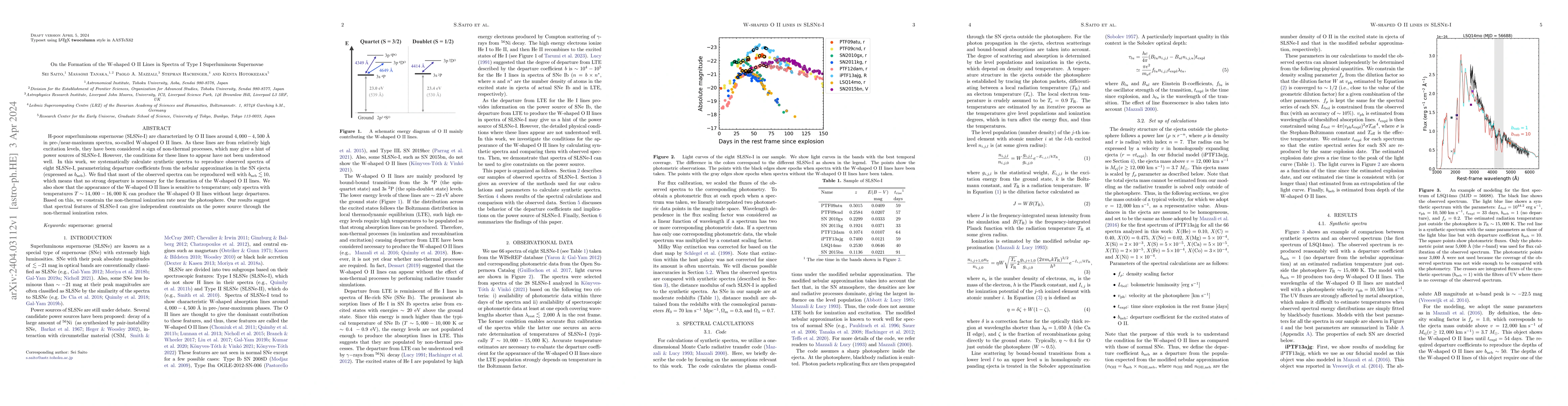 Thumbnail for On the Formation of the W-shaped O II Lines in Spectra of Type I
  Superluminous Supernovae