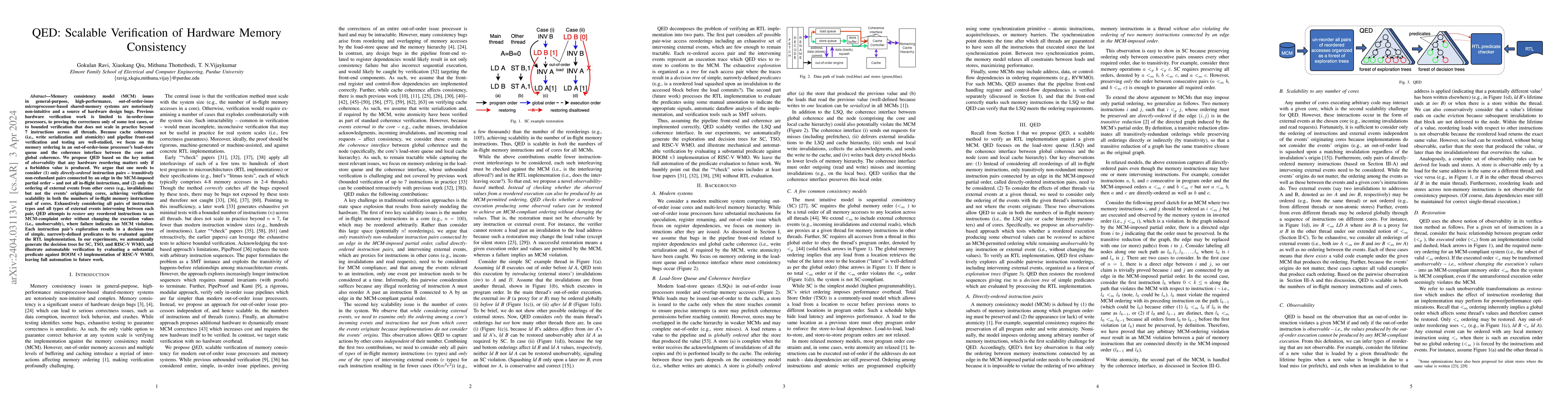 Thumbnail for QED: Scalable Verification of Hardware Memory Consistency