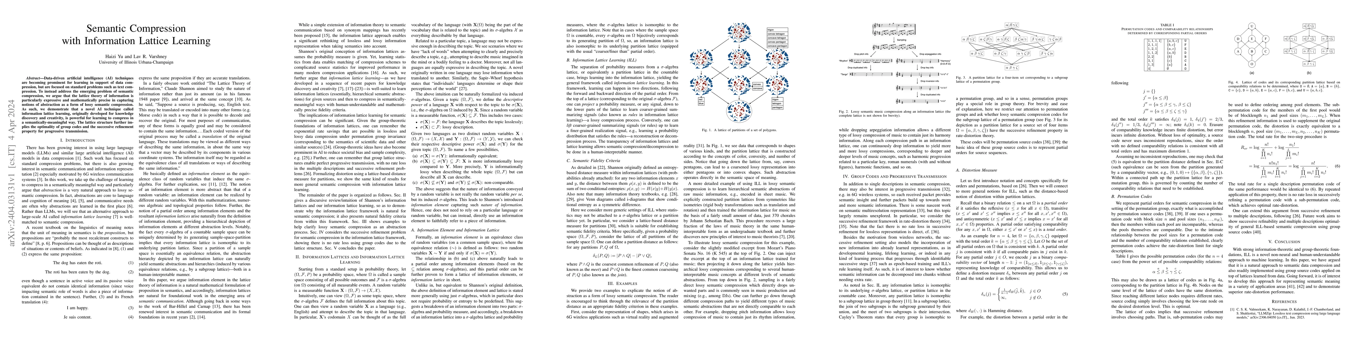 Thumbnail for Semantic Compression with Information Lattice Learning