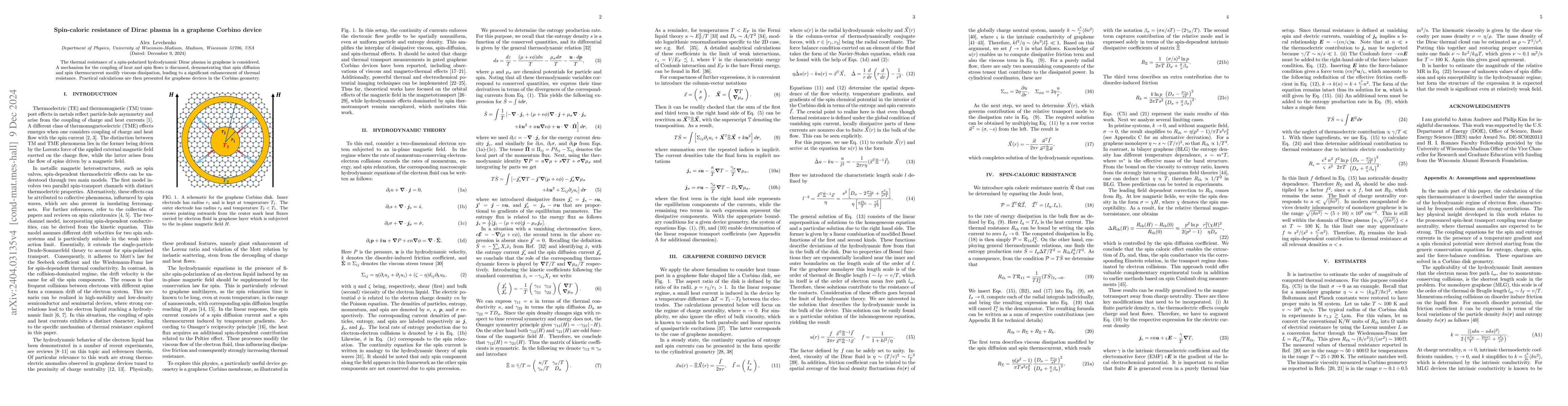 Thumbnail for Spin-caloric resistance of Dirac plasma in graphene Corbino device