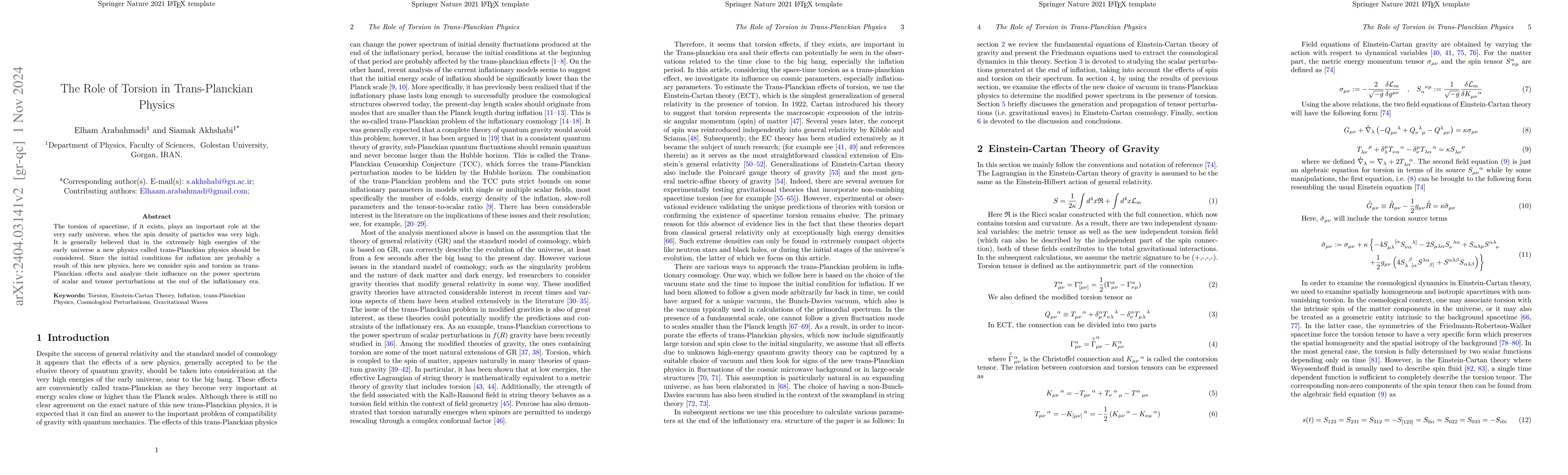 Thumbnail for The Role of Torsion in Trans-Planckian Physics