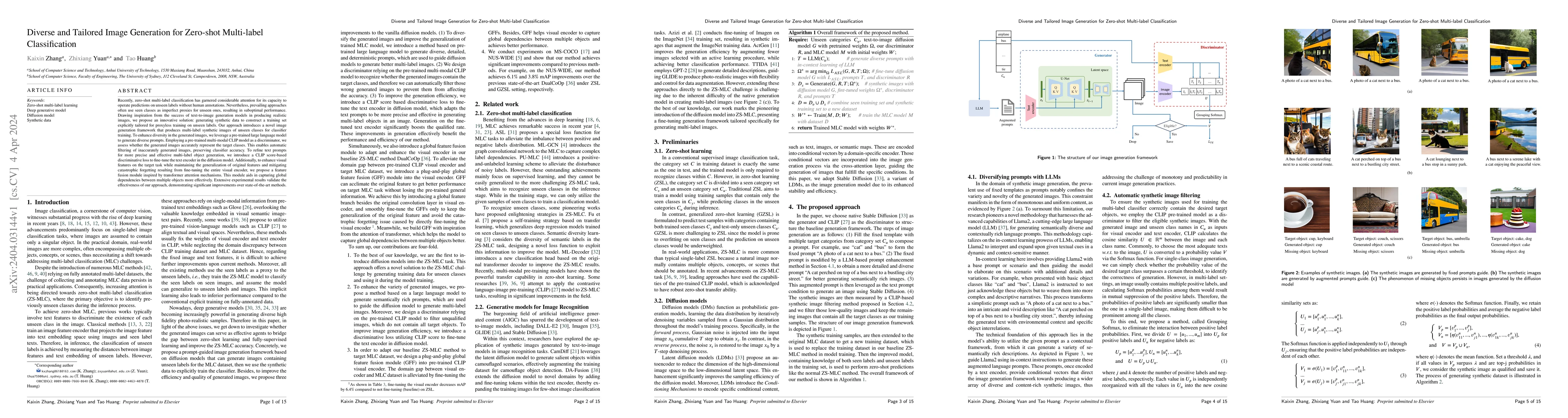Thumbnail for Diverse and Tailored Image Generation for Zero-shot Multi-label
  Classification