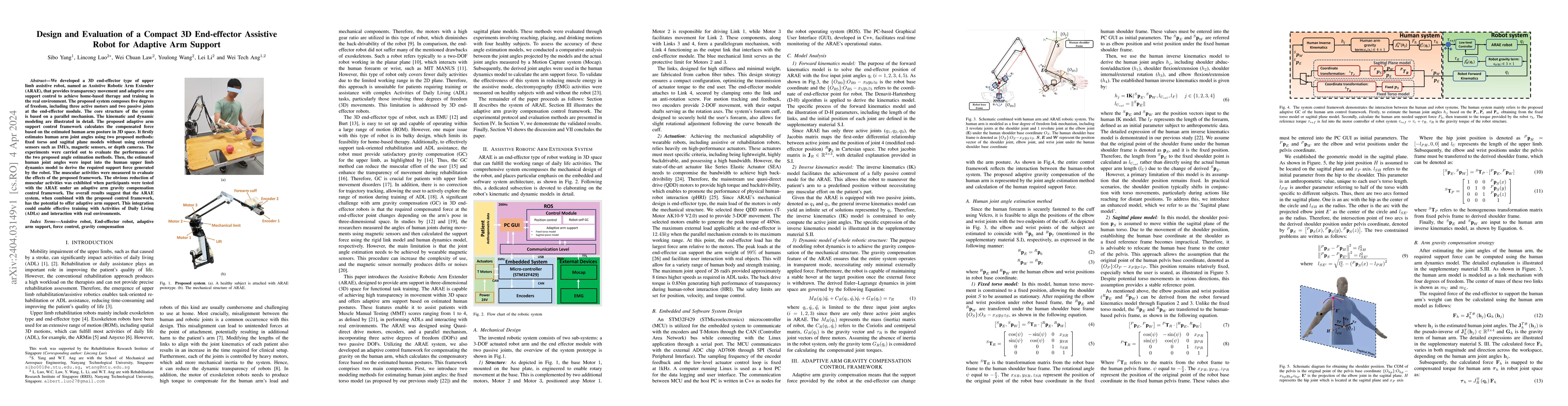 Thumbnail for Design and Evaluation of a Compact 3D End-effector Assistive Robot for
  Adaptive Arm Support