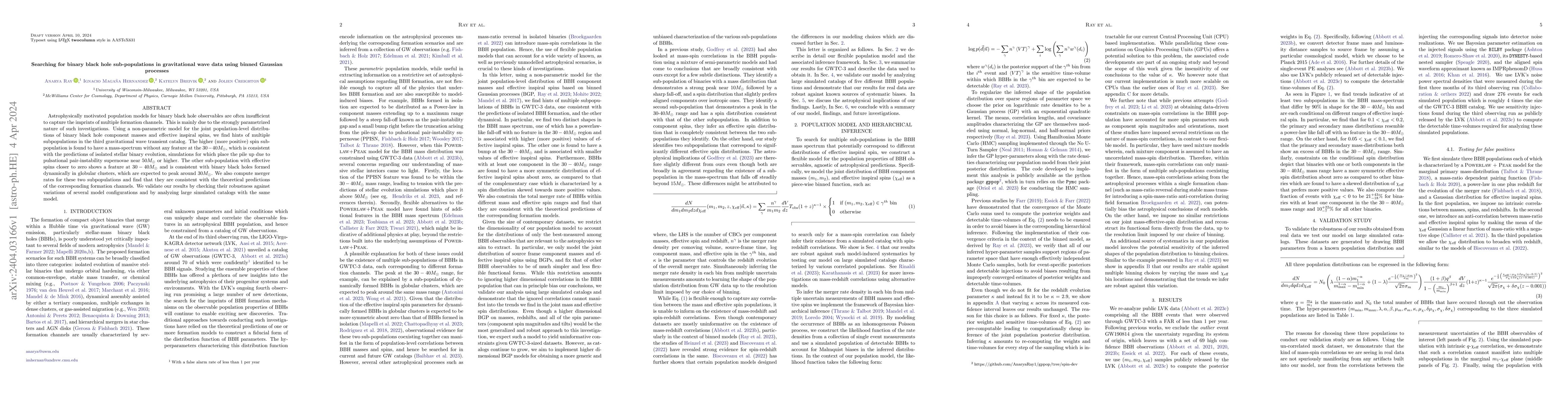 Thumbnail for Searching for binary black hole sub-populations in gravitational wave
  data using binned Gaussian processes