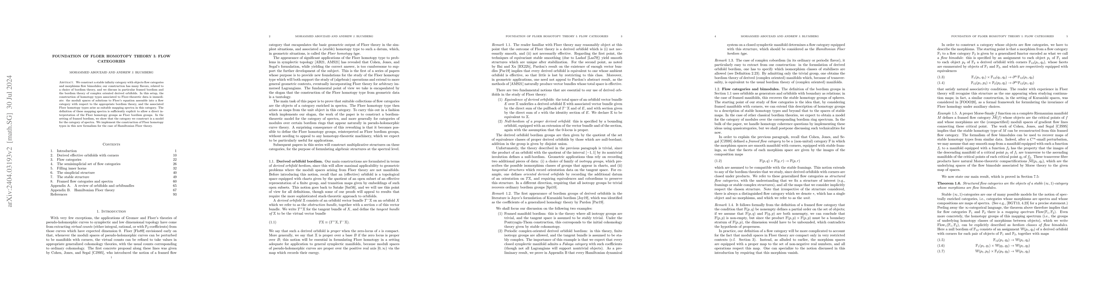 Thumbnail for Foundation of Floer homotopy theory I: Flow categories