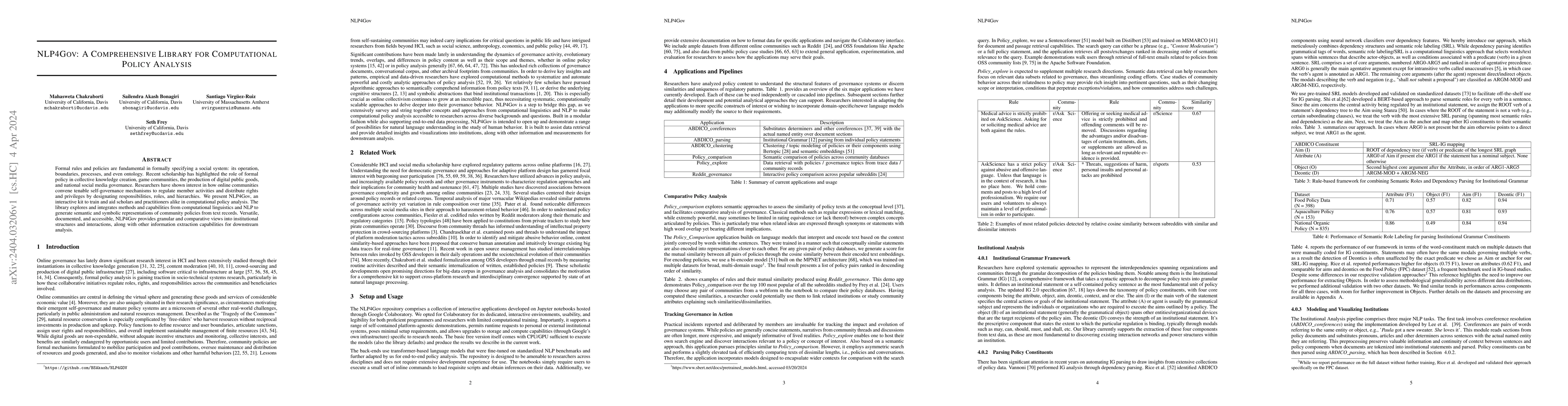 Thumbnail for NLP4Gov: A Comprehensive Library for Computational Policy Analysis