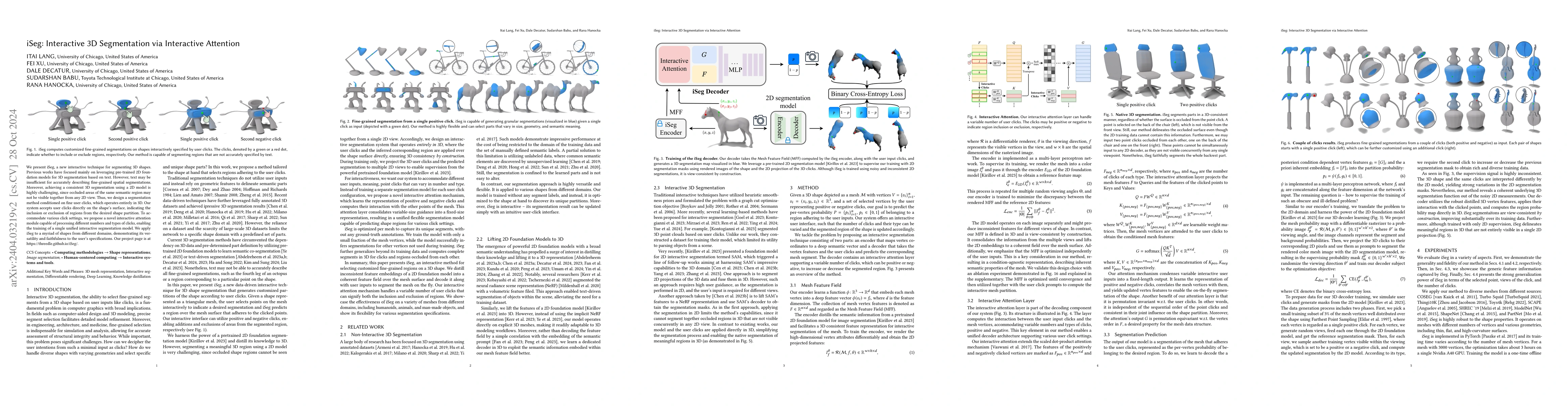 Thumbnail for iSeg: Interactive 3D Segmentation via Interactive Attention