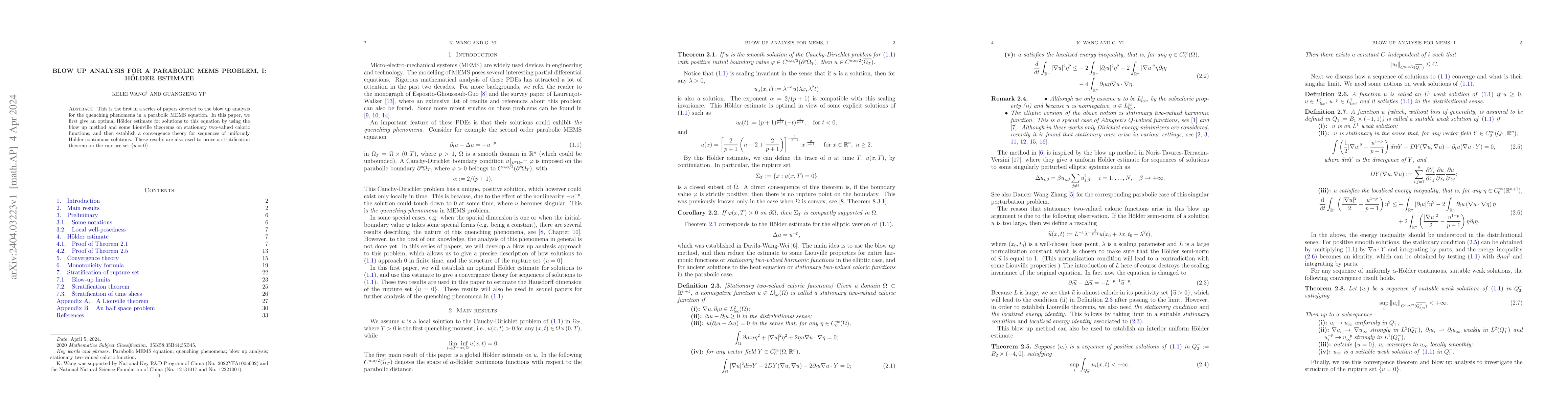 Thumbnail for Blow up analysis for a parabolic MEMS problem, I: H\"{o}lder estimate